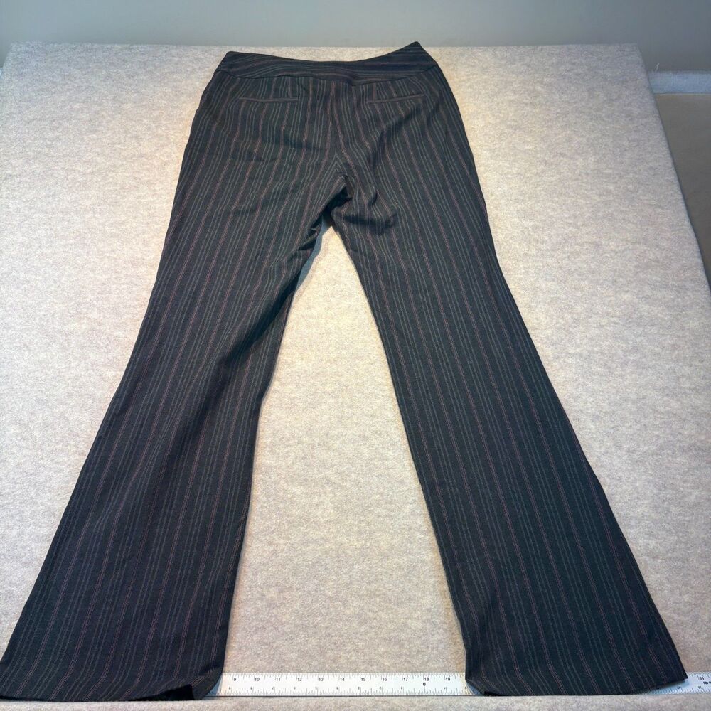 Eddie Bauer Mercer Fit Y2K Pinstripe Trouser Pants Size 8 Tall Gray Burgundy